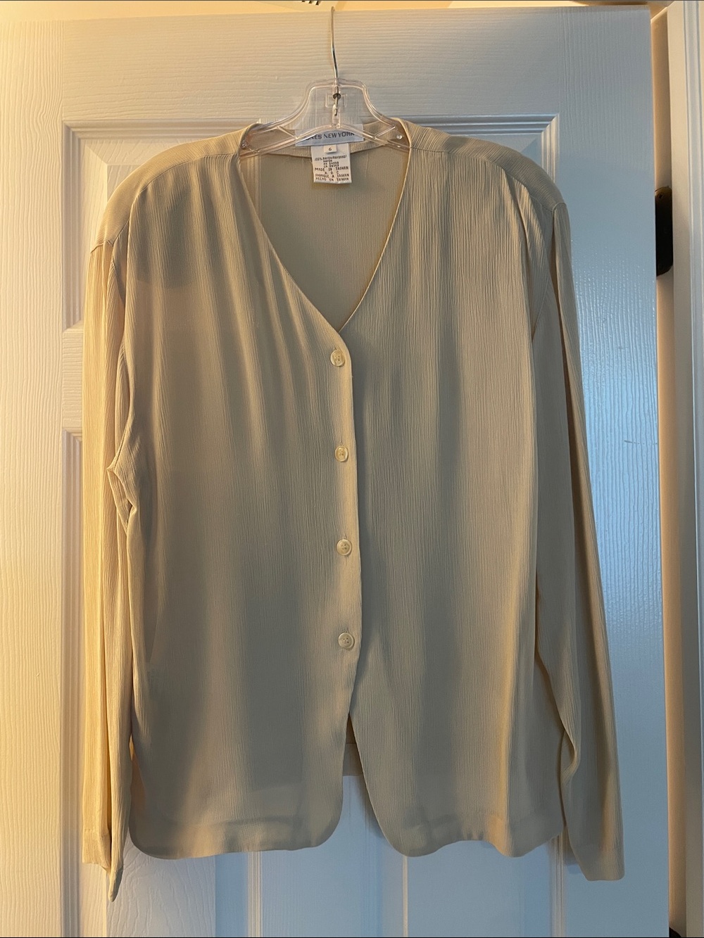 Jones New York Button-Front V-Neck Blouse